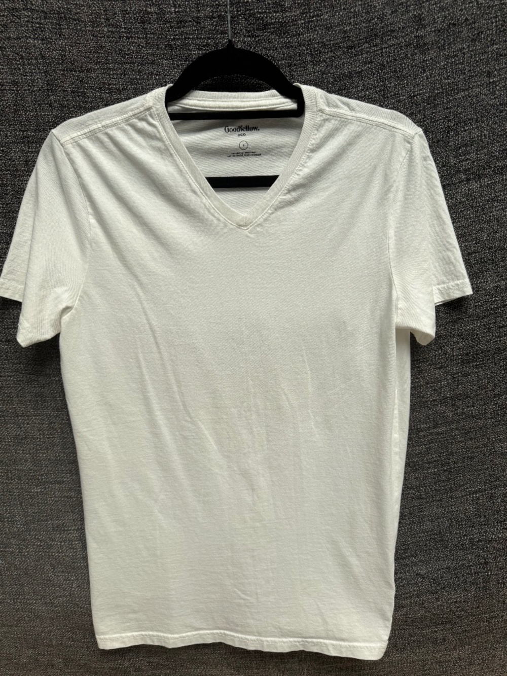 Plain White Cotton Tee Womens Small V Neck